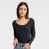 Damen LAUDE the Label Oberteile | Langarm-Shirt Aus Seide - Schwarz