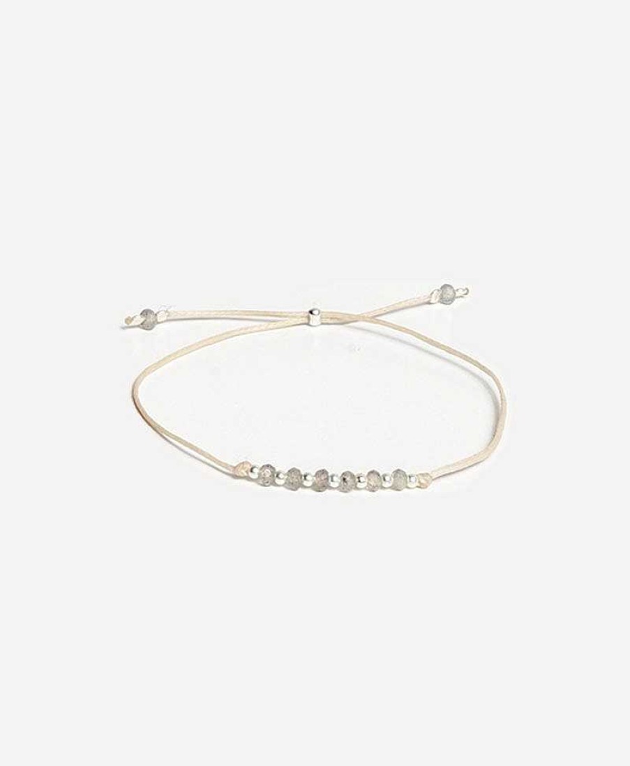 Damen YOOMEE Bracelet & Armringe | Bracelet Small But Mighty Silber - Labradorit - Beige