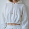 Damen DONNI. Oberteile | Vintage Fleece Cropped Hoodie - Creme