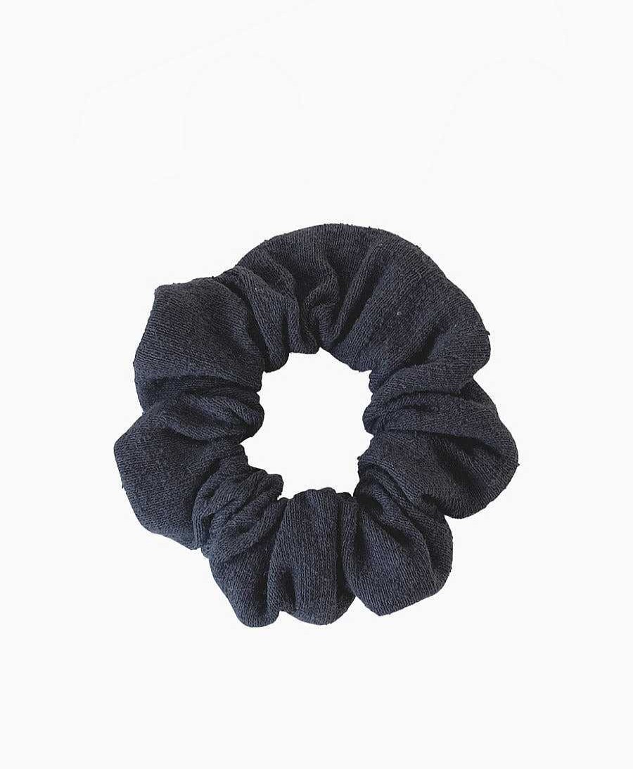 Damen Clomes Haaraccessoires | Scrunchie Aus Bourette Seide - Schwarz