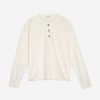 Damen DONNI. Oberteile | The Henley Tee Aus Baumwolle - Creme