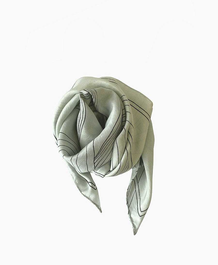 Damen Clomes Haaraccessoires | Foulard Ronja Aus Seide (Peace Silk) - Salbei