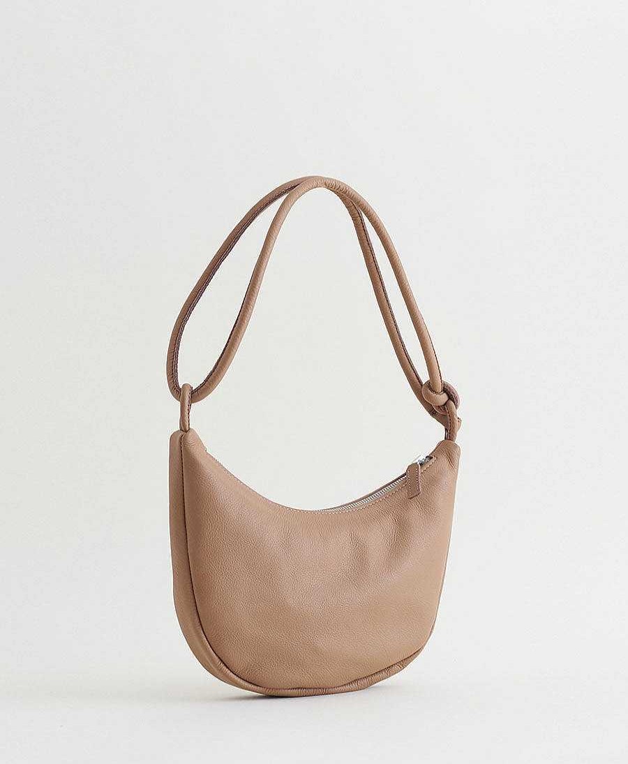 Damen Are Studio Taschen | Schultertasche & Umh Ngetasche Bow - Leder, Beige