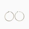 Damen V Design Lab Ohrringe | Grosse Essentials Hoops Brushed - Ohrringe Mit Weissgold Vergoldet