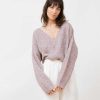 Damen JUNGLE FOLK Oberteile | Leichter Strick-Wickelcardigan Vega - Lavendel