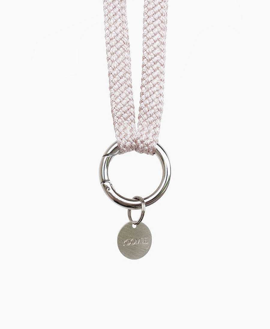 Lifestyle YOOMEE Schl Sselanh Nger | Schl Sselband "Fatima" Silbriger Karabiner - Creme