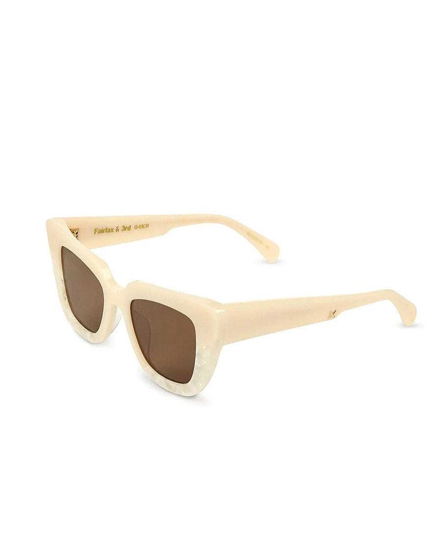 Damen Oscar x Frank Sonnenbrillen | Sonnenbrille Fairfax - Cream Pearl