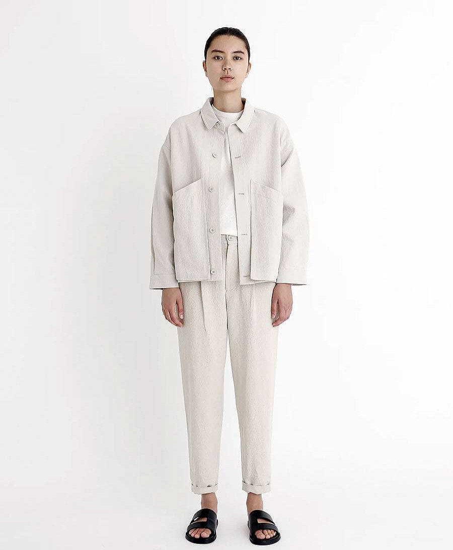 Damen 7115 by Szeki M Ntel & Jacken | Hemdjacke Panel Pockets Shirt Jacket - Oatmeal