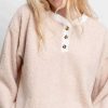 Damen DONNI. Oberteile | Mini Sherpa Henley Sweatshirt - Creme