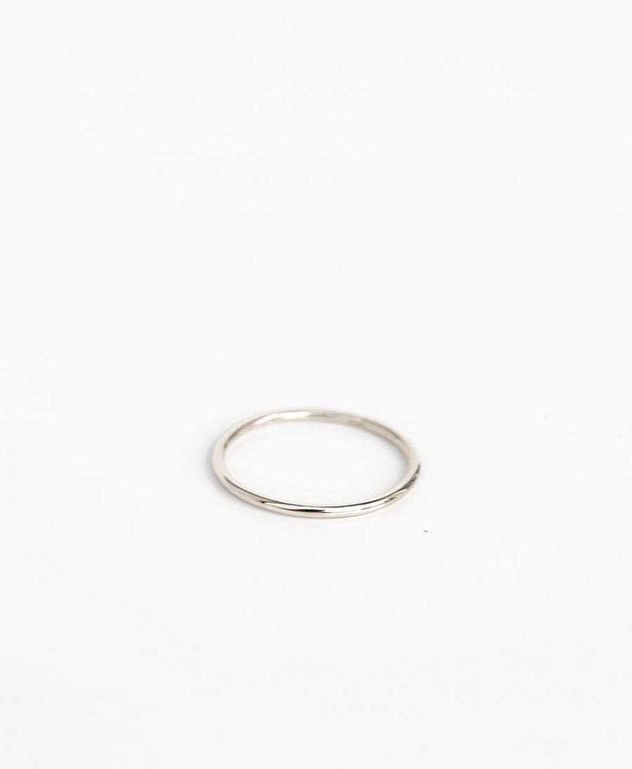 Damen V Design Lab Fingerringe | Essentials Thin Ring Mit Weissgold Vergoldet