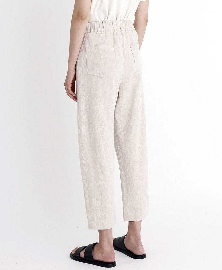 Damen 7115 by Szeki Unterteile | Stoffhose Curved Leg Trouser - Oatmeal