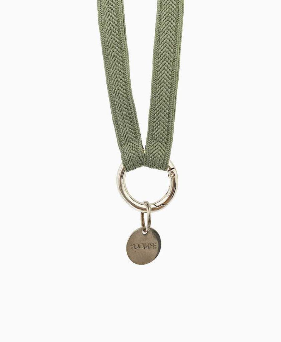 Lifestyle YOOMEE Schl Sselanh Nger | Kurzes Schl Sselband "Zahra Mini" Mit Silbrigem Karabiner - Sage