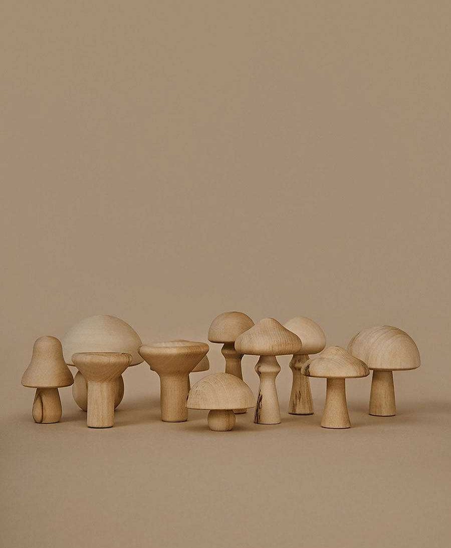 Kinder Raduga Grez Spielzeug | Holzspielzeug Pilze-Set "Mushrooms Natural " Ungef Rbt