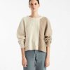 Damen Rita Row Oberteile | Zweifarbiger Strickpullover Erich - Bicolor