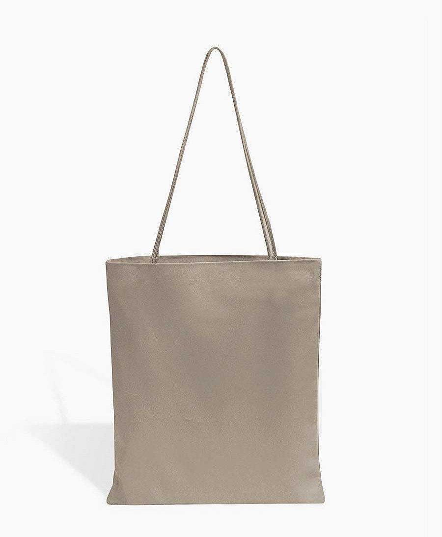 Damen Modern Weaving Taschen | Schultertasche "Slim Lamb Sak" - Lammleder, Taupe