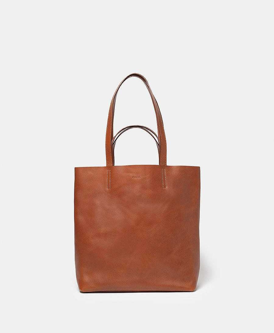 Damen PARK Taschen | Kleine Schultertasche / Tragetasche Tote Bag Aus Braunem Leder