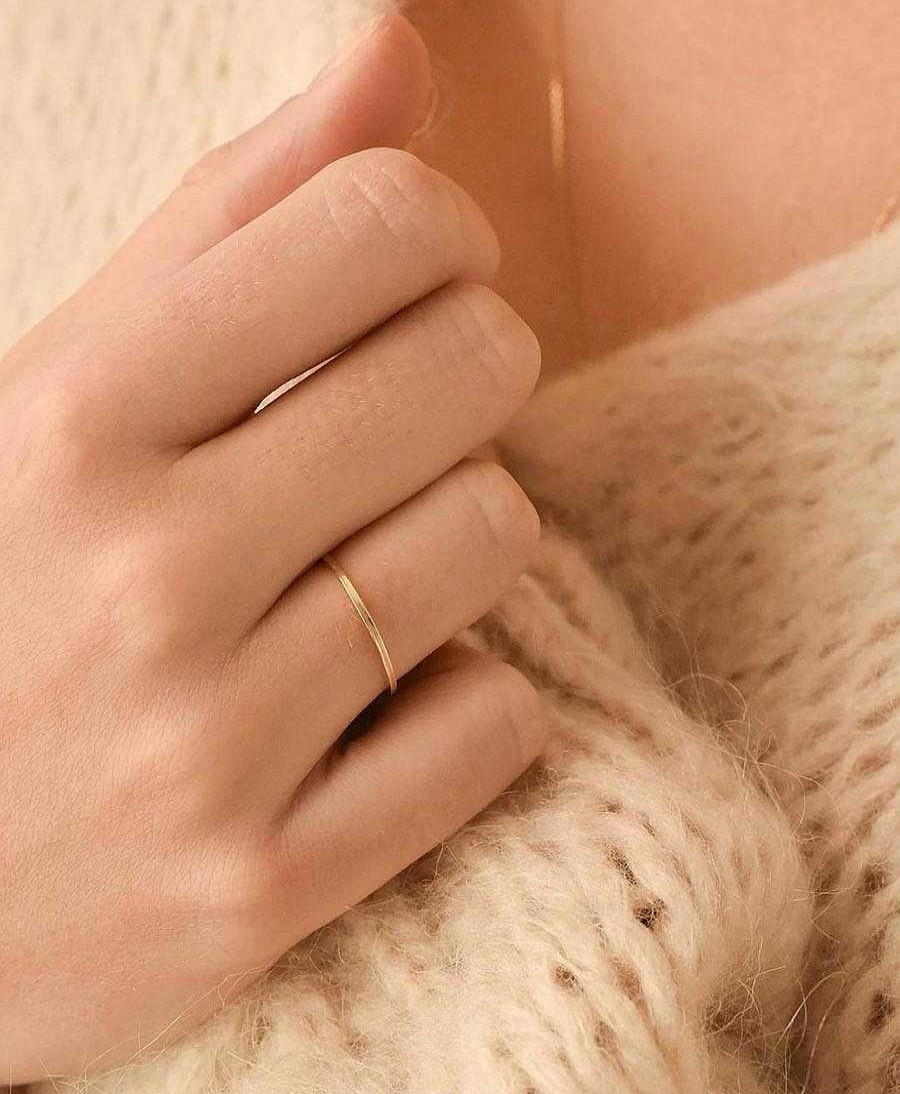 Damen Wild Fawn Fingerringe | Fingerring Gold "Minimal Squared Stacking Ring"