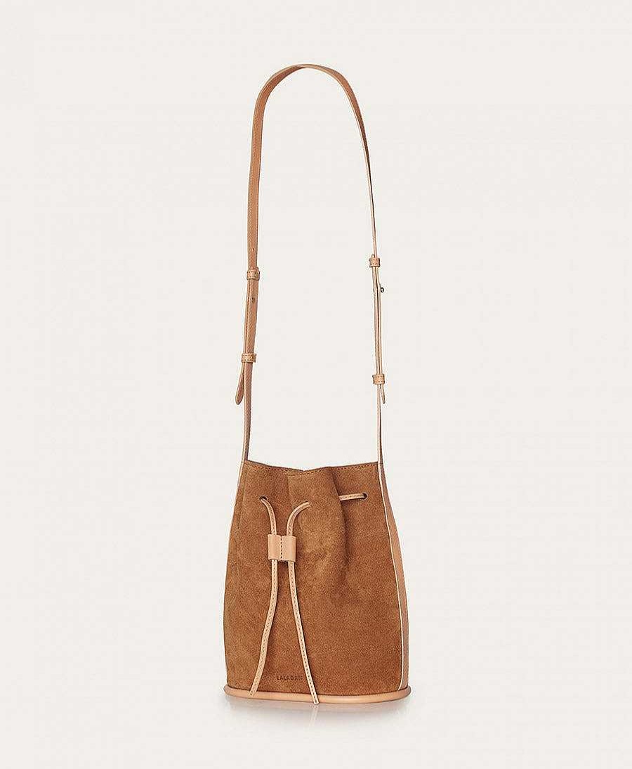 Damen Balagan Taschen | Bucket Bag Aus Leder "Dli" - Velvet - Caramel