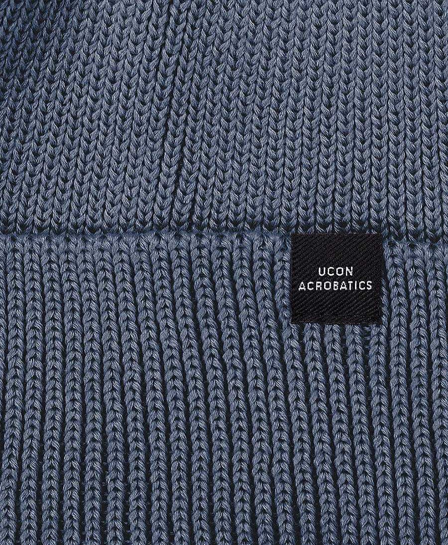 Herren Ucon Acrobatics M Tzen & Schals | Vegane M Tze "Mika Low Beanie" Steel Blue / Blau