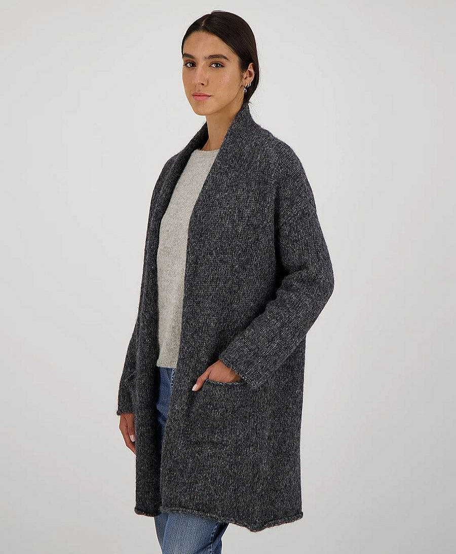 Damen Les Racines du Ciel Oberteile | Strickcardigan Brume - Anthrazit