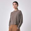 Damen 7115 by Szeki Oberteile | Strickpullover Signature Yak Rib Mock-Neck - Taupe