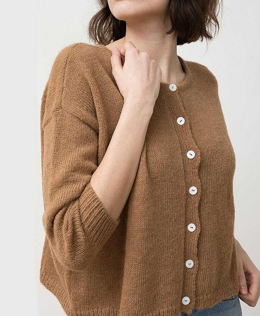 Damen JUNGLE FOLK Oberteile | Babyalpaka Cardigan Rapha - Ungef Rbtes Camel