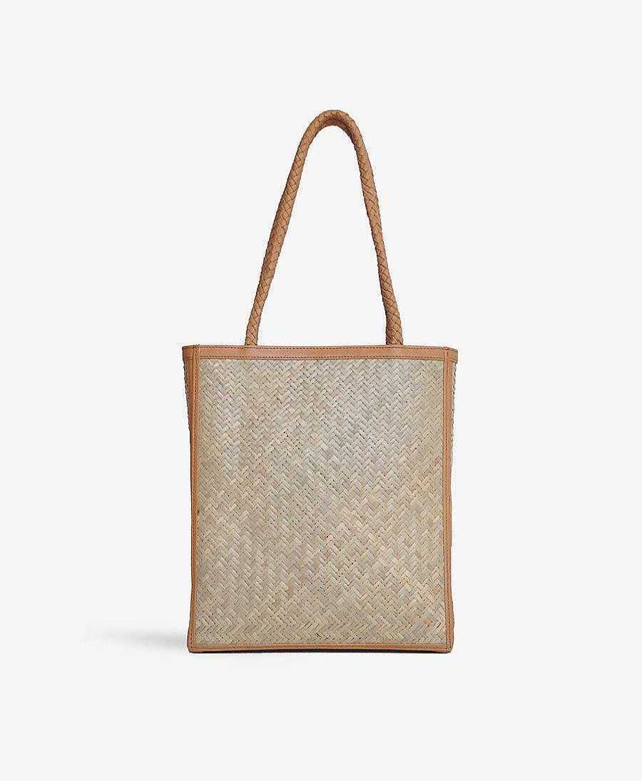 Damen BEMBIEN Taschen | Gewebte Tasche "Le Tote" - Rattan Und Leder