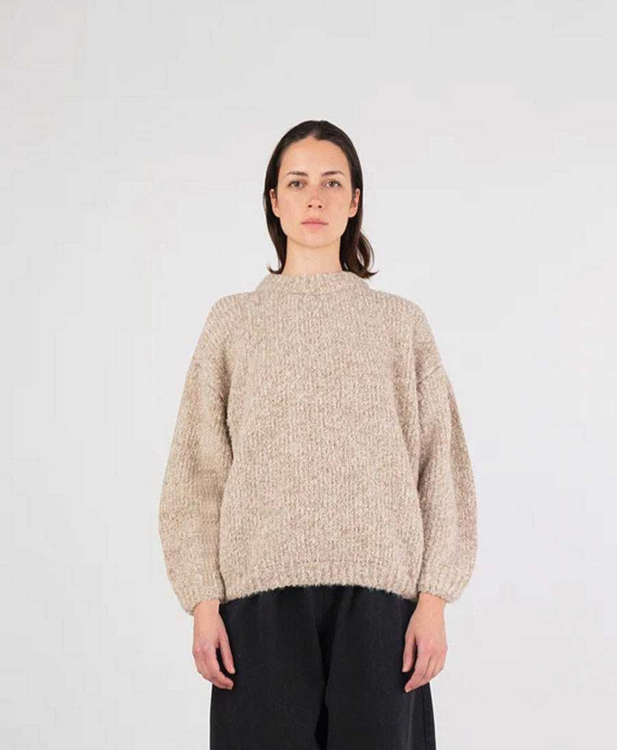 Damen Micaela Greg Oberteile | Strickpullover Twist Sweater - Oatmeal