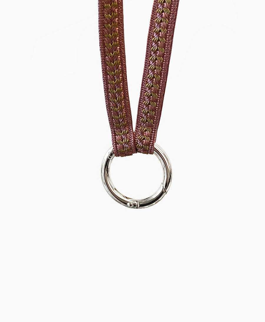 Lifestyle YOOMEE Organisation | Kurzes Schl Sselband "Zahra Mini" Mit Silbrigem Karabiner - Rosewood