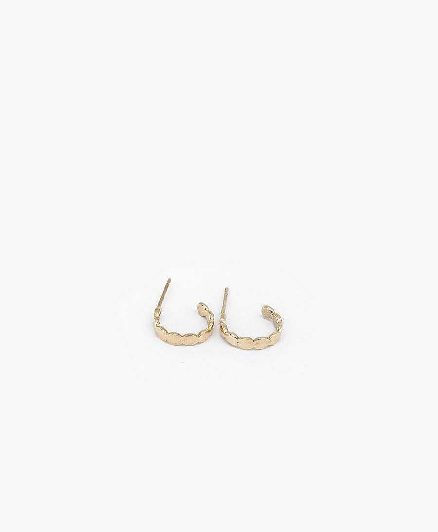 Damen Wild Fawn Ohrringe | Ohrringe Gold "Beaded Mini Hoops"