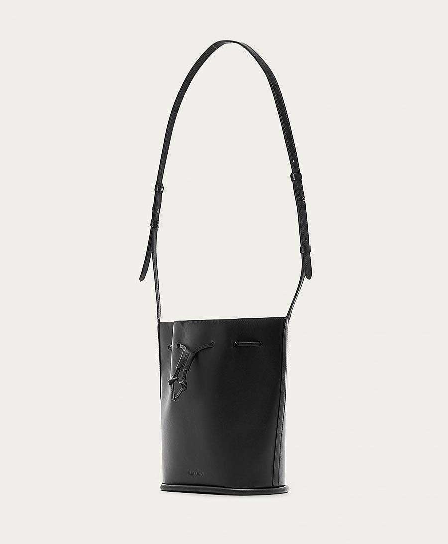 Damen Balagan Taschen | Bucket Bag Aus Leder "Dli" - Schwarz