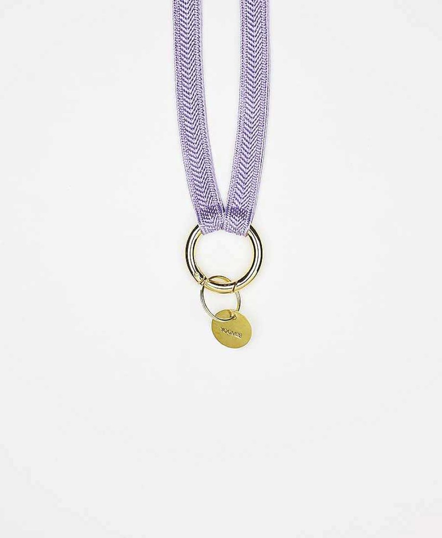 Lifestyle YOOMEE Organisation | Schl Sselband Vergoldeter Karabiner - Lilac Blossom