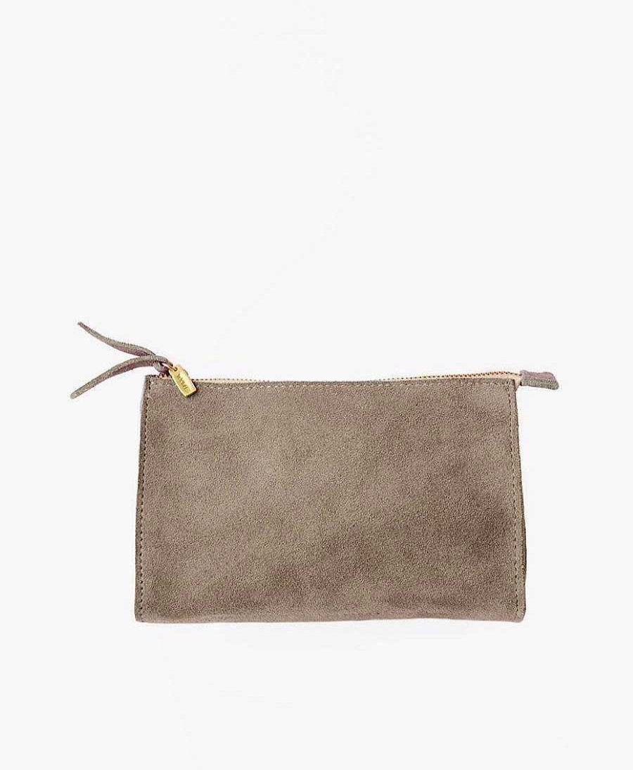 Damen YOOMEE Taschen | Denya Necessaire Aus Leder - Taupe