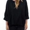 Damen JAMIE + THE JONES Oberteile | Ls Pocket Box Top In Schwarz