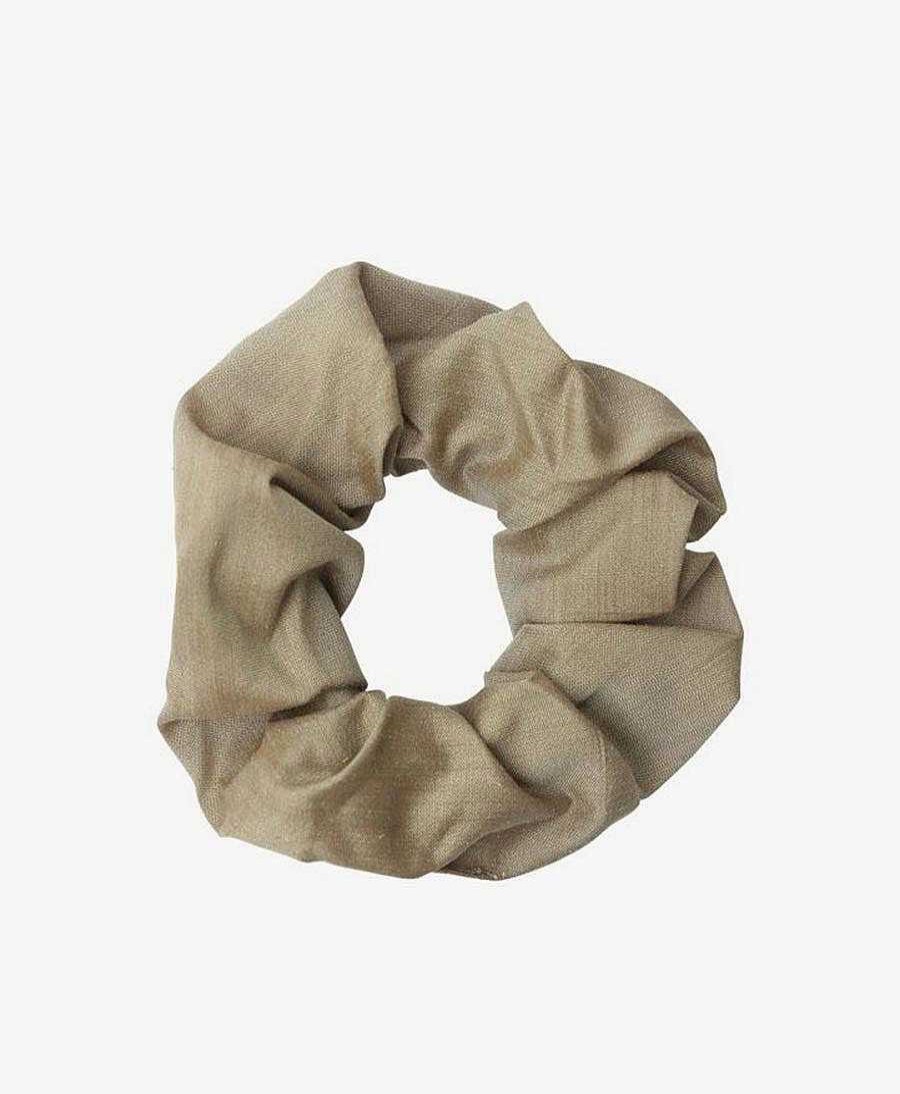 Damen YOOMEE Haaraccessoires | Medina Scrunchie Simple Aus Seide - Pine