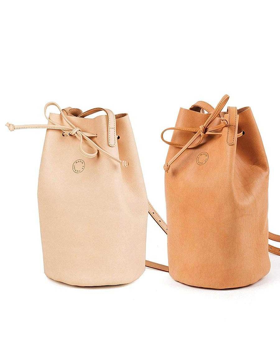 Damen Marin et Marine Taschen | Bucket Bag Aus Leder - Natur