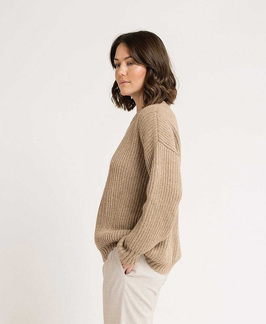 Damen LAUDE the Label Oberteile | Strickpullover Aus Alpaka Und Pima-Baumwolle - Caramel