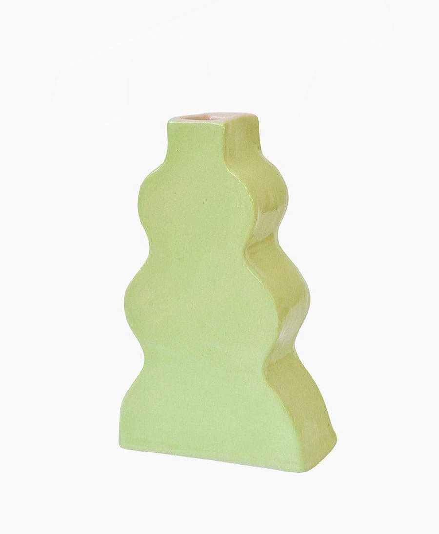 Lifestyle Florence Mytum Raumdekoration | Vase Aus Keramik - Wavy Vase Hellgr N