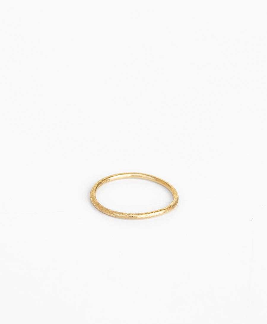 Damen V Design Lab Fingerringe | Essentials Thin Ring (Matt) Vergoldet