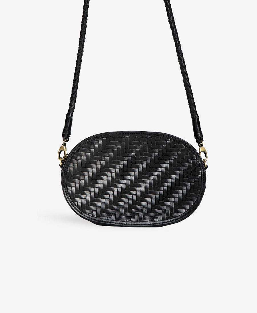 Damen BEMBIEN Taschen | Gewebte Umh Ngetasche "Ovale Crossbody" - Schwarz