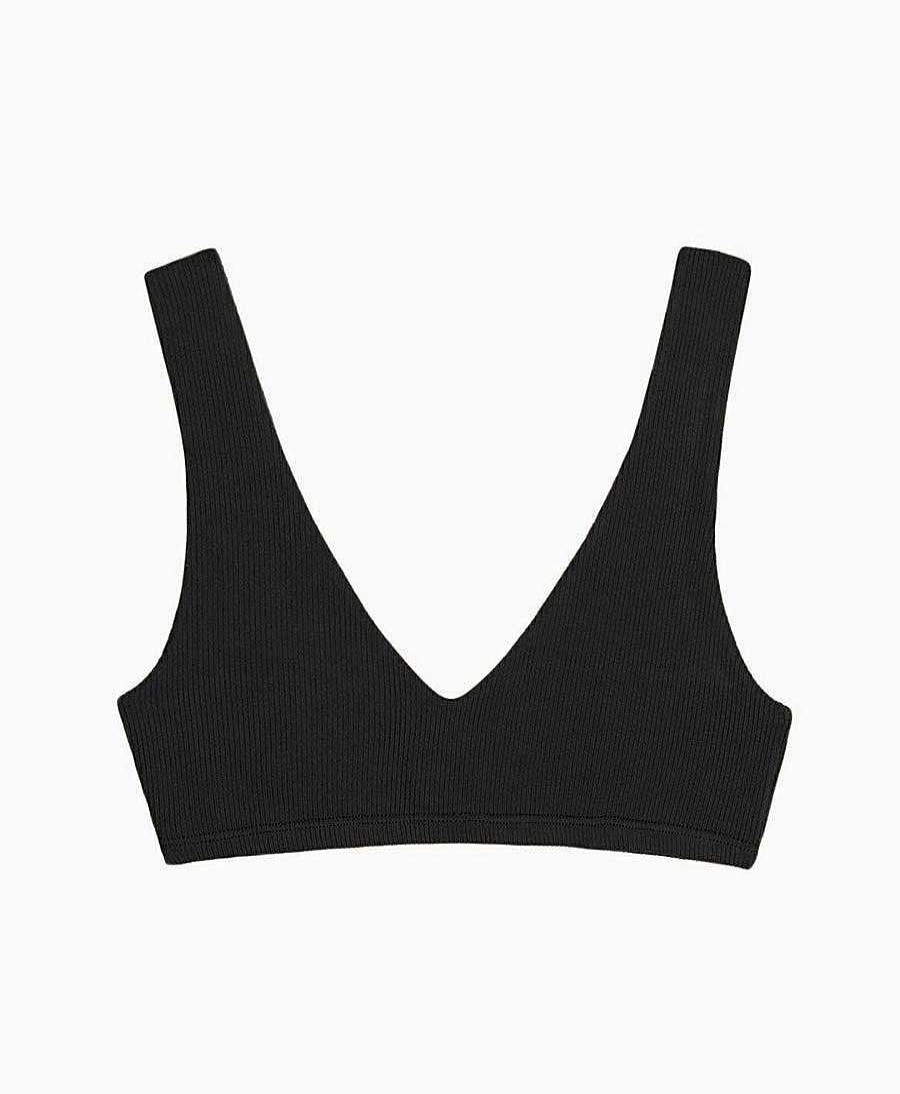 Damen DONNI. Oberteile | The Ribbed Bralette - Schwarz