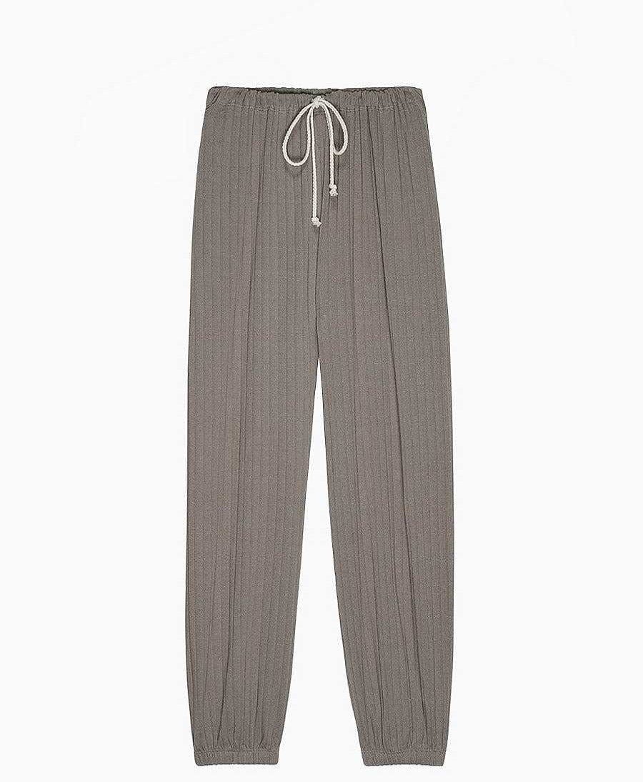 Damen DONNI. Unterteile | Stoffhose Pointelle Cinch Pant - Taupe