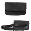 Damen MANDRN Taschen | Schwarze G Rteltasche Aus Leder - The Ziggy Belt Bag Black