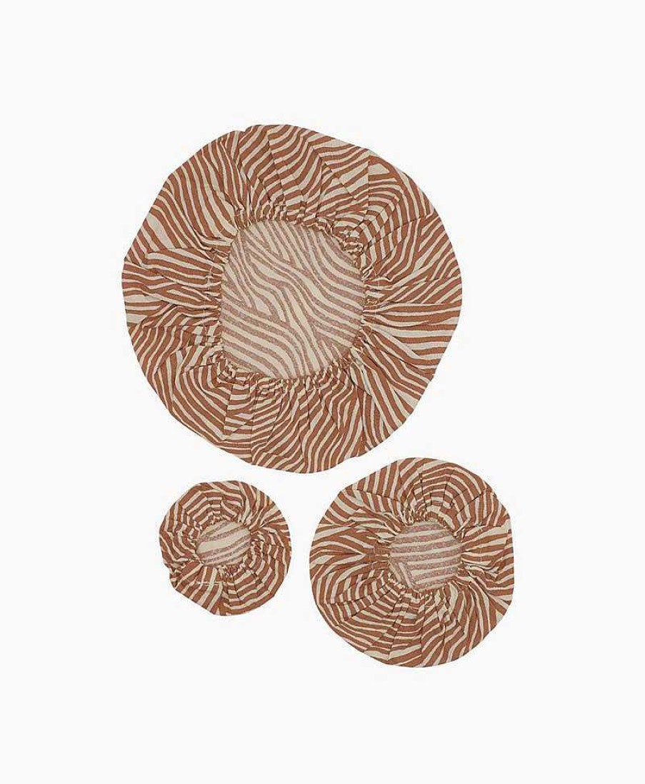 Lifestyle HAPS NORDIC K Che | 3-Er Set Stoffdeckel - Wellenmuster Terracotta