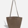 Damen Modern Weaving Taschen | Schultertasche "Bucket" - Lammleder, Graubraun