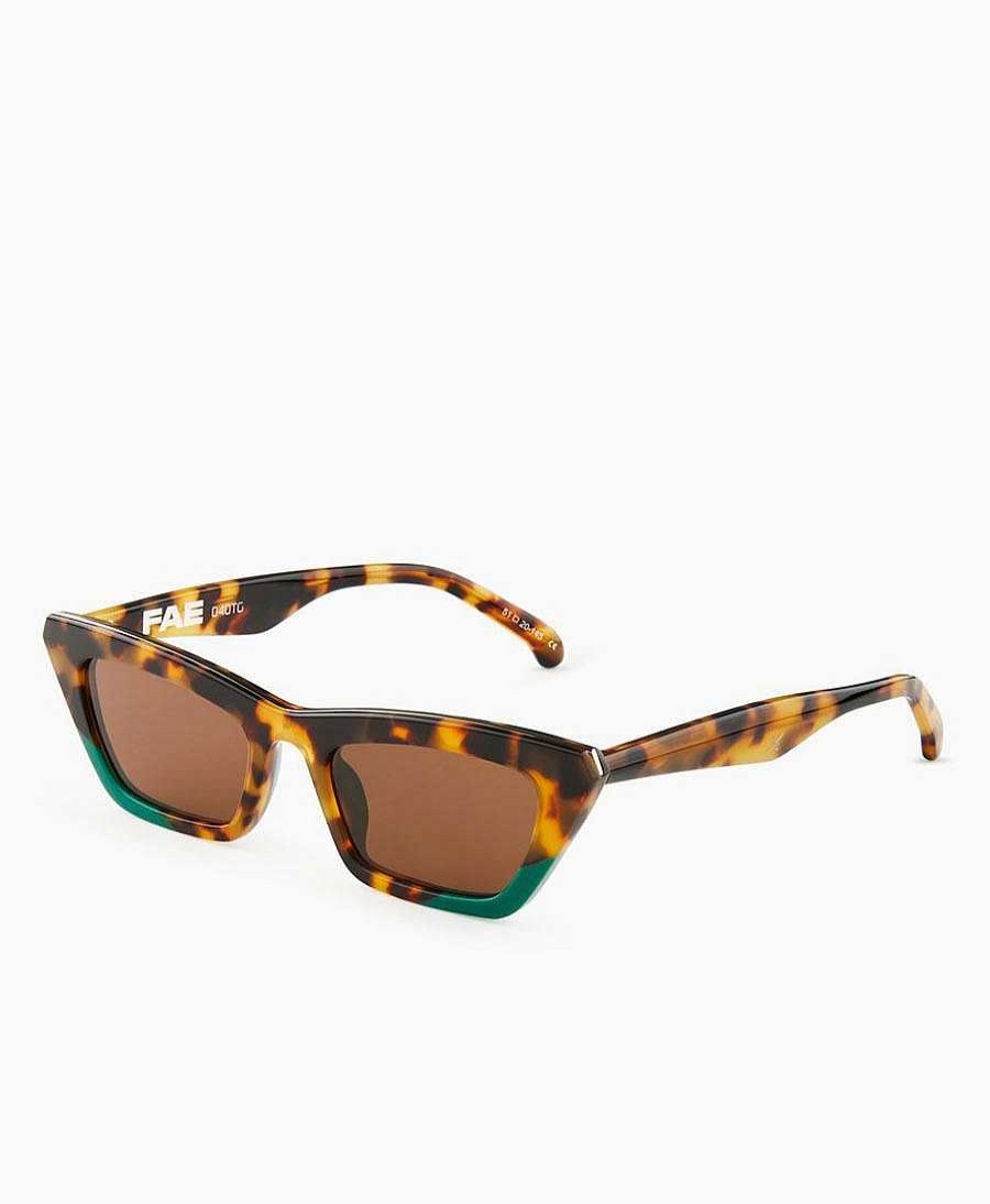 Damen Oscar x Frank Sonnenbrillen | Sonnenbrille Fae - Tortoise Green