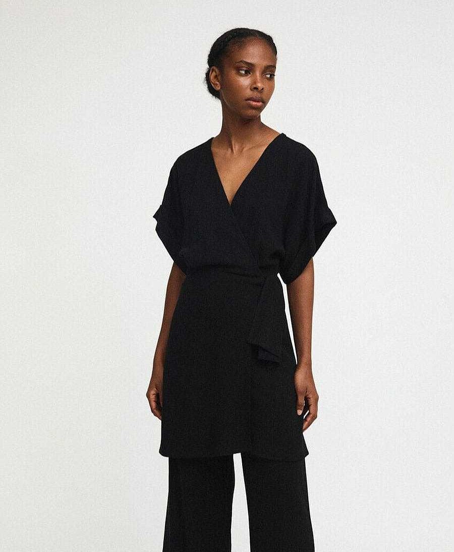 Damen Rita Row Kleider & Jumpsuits | Kleid Angela - Short Kimono Dress - Schwarz