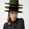 Damen JUNGLE FOLK M Tzen, H Te & Schals | Hut Aus Wolle "Jesse Rancher Fedora" - Braun