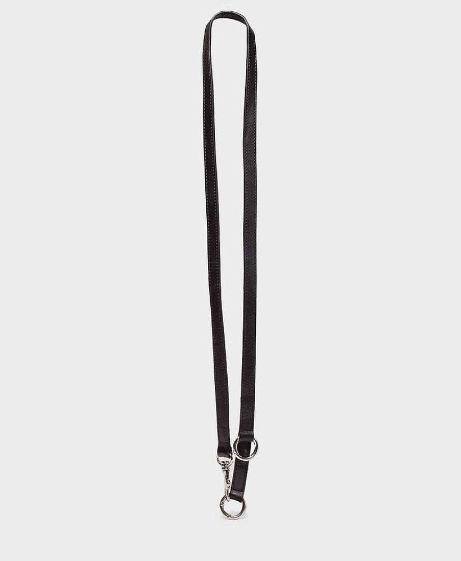 Lifestyle PARK Schl Sselanh Nger | Schl Sselband Aus Leder Mit Karabiner Schwarz / Silber