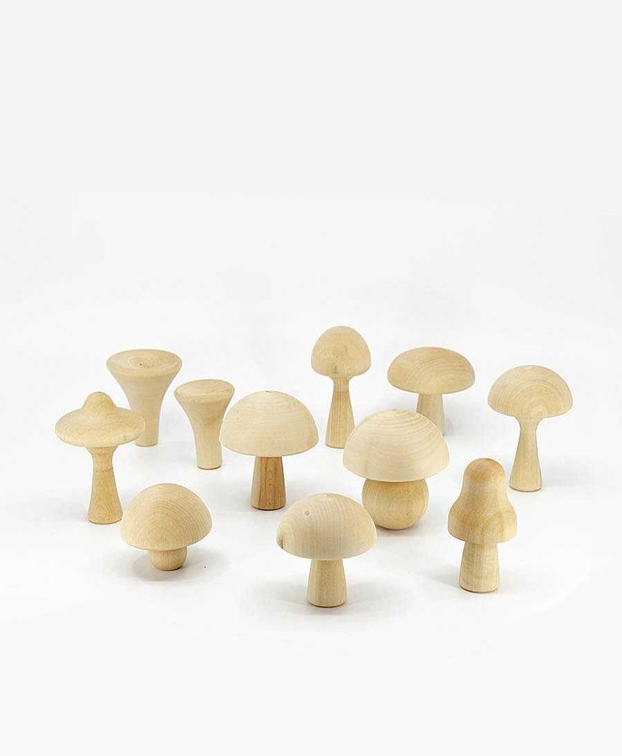 Kinder Raduga Grez Spielzeug | Holzspielzeug Pilze-Set "Mushrooms Natural " Ungef Rbt